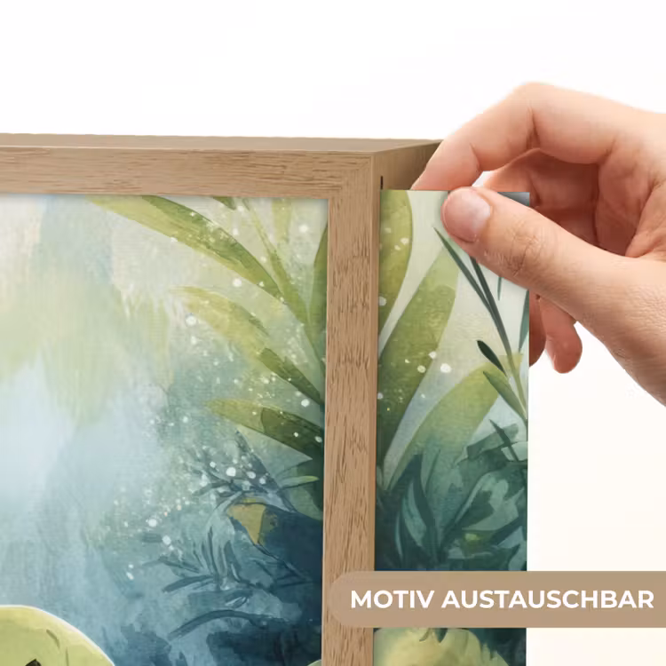 Dinosaurus - Schildpad - Illustratie - Aquarel Light Box met batterij (Wandlamp kind) middel -USP_websiteprintDE