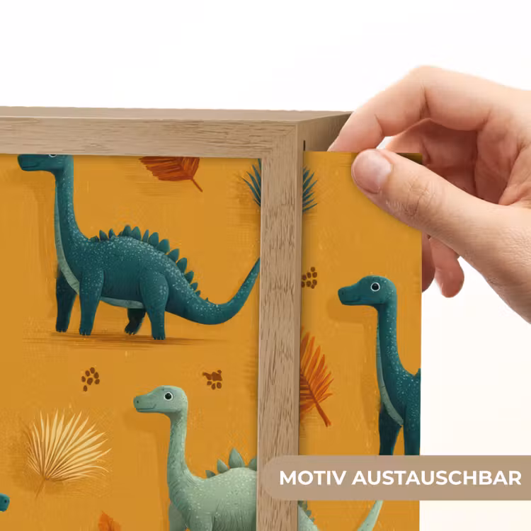 Dinosaurussen - Stekels - Herfstbladeren - Bruin Light Box met batterij (Wandlamp kind) middel -USP_websiteprintDE