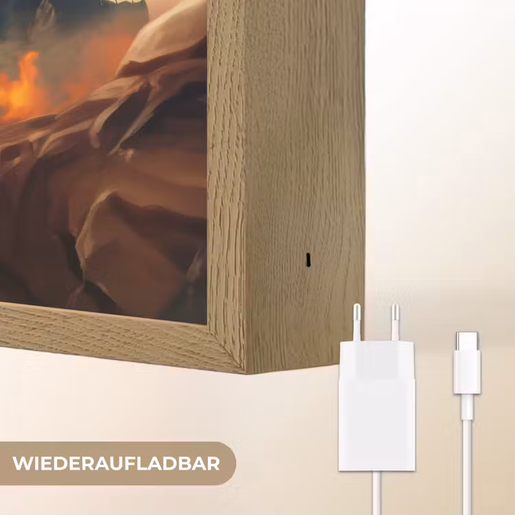Draak - Auto - Bergen - Vuur Light Box met batterij (Wandlamp kind) middel -USP_websiteoplaadbaarDE