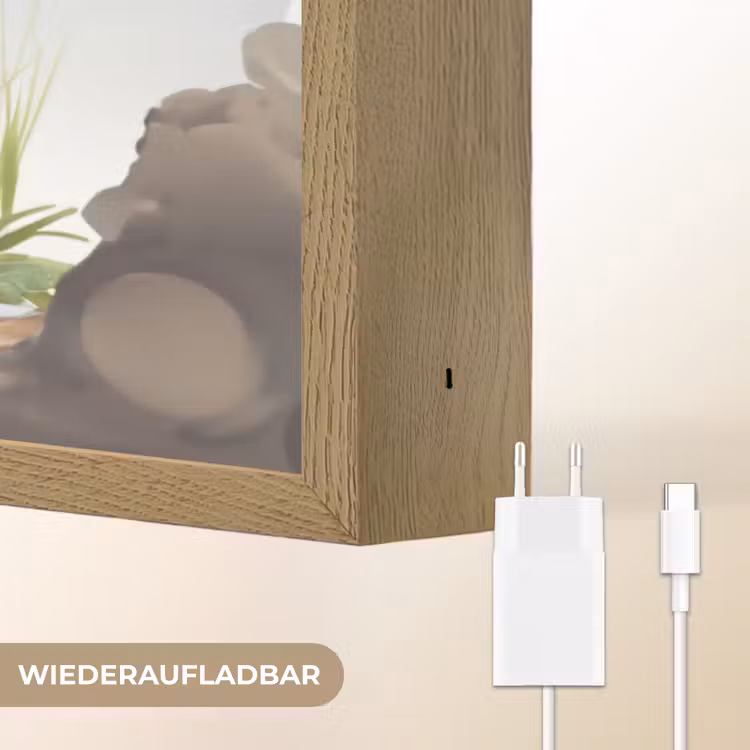 Draak - Blauw - Jongens - Kinderen Light Box met batterij (Wandlamp kind) middel -USP_websiteoplaadbaarDE