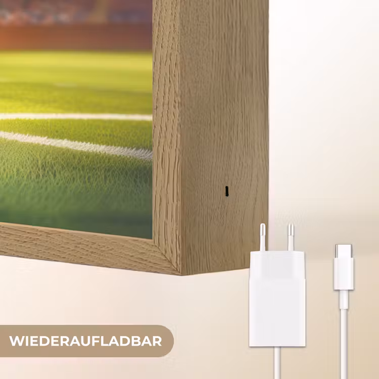 Draak - Voetbal - Vuur - Stadion Light Box met batterij (Wandlamp kind) middel -USP_websiteoplaadbaarDE