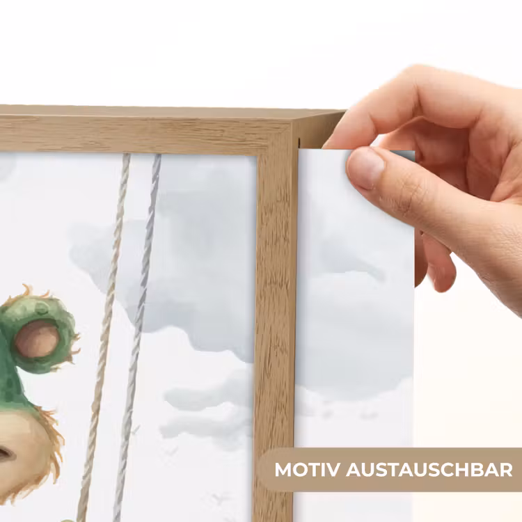 Draak - Baby dier - Kinderen Light Box met batterij (Wandlamp kind) middel -USP_websiteprintDE