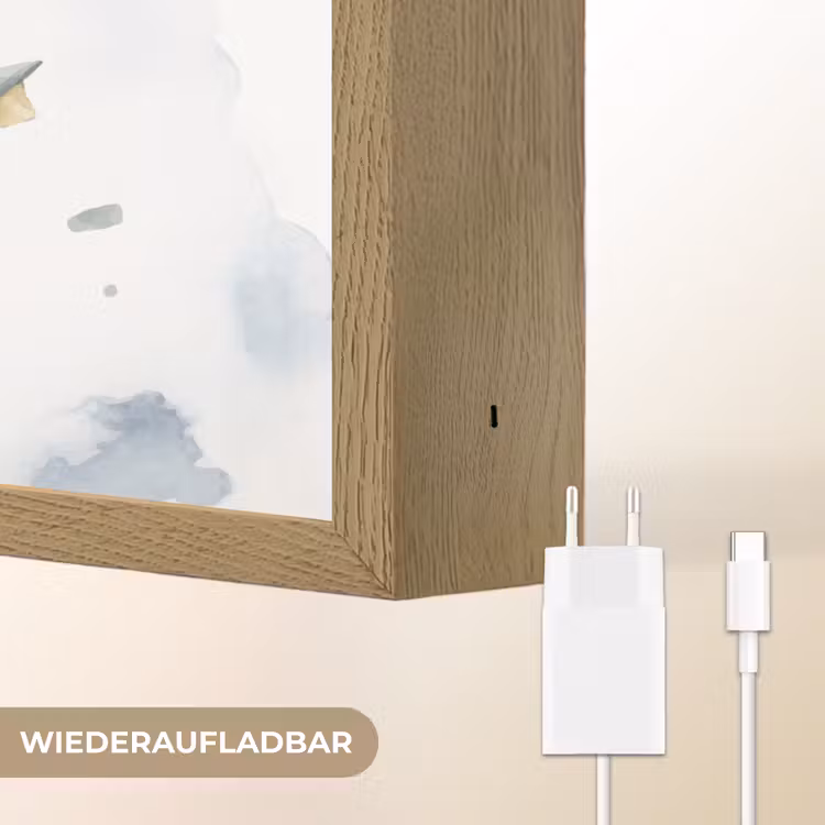 Draak - Baby dier - Kinderen Light Box met batterij (Wandlamp kind) middel -USP_websiteoplaadbaarDE
