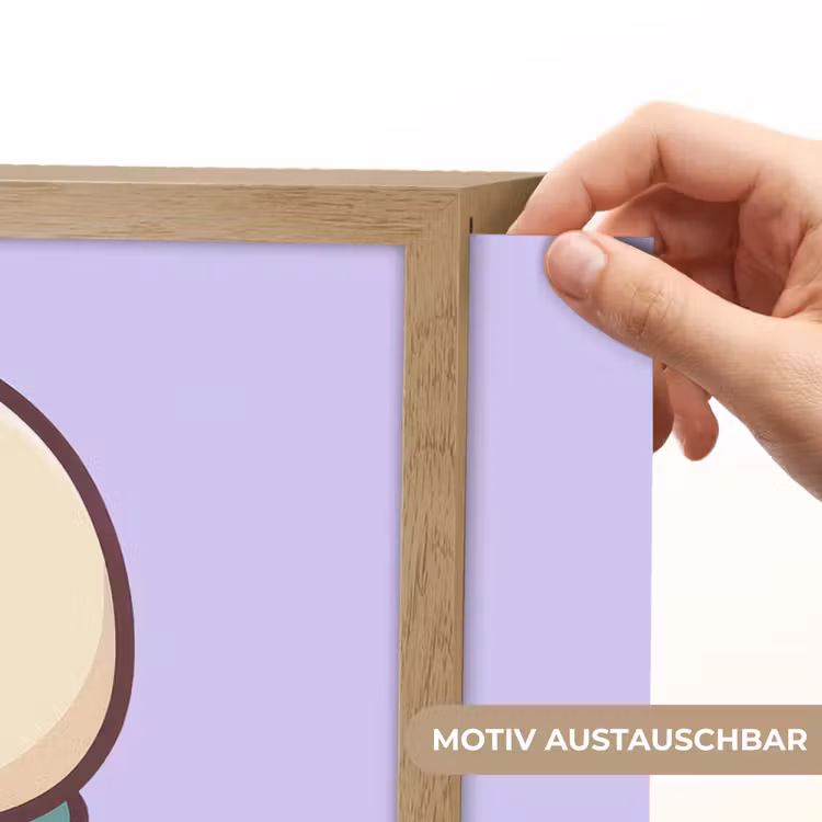 Eend - Sjaal - Paars Light Box met batterij (Wandlamp kind) middel -USP_websiteprintDE