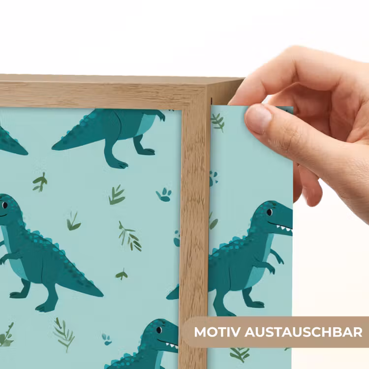 Donkergroen - Dinosaurussen - Afdrukken - Bladeren Light Box met batterij (Wandlamp kind) middel -USP_websiteprintDE