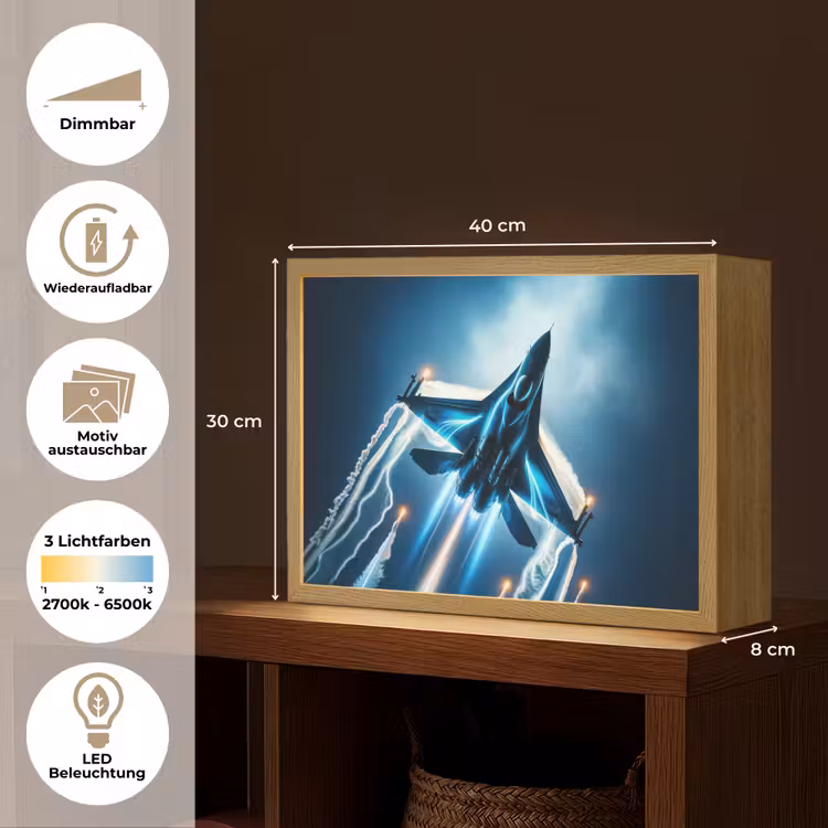 Straaljager - Blauw - Jongens Light Box met batterij (Wandlamp kind) middel -USP_websiteoverzichtDE