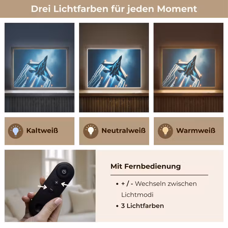 Straaljager - Blauw - Jongens Light Box met batterij (Wandlamp kind) middel -USP_lichtkleurDE