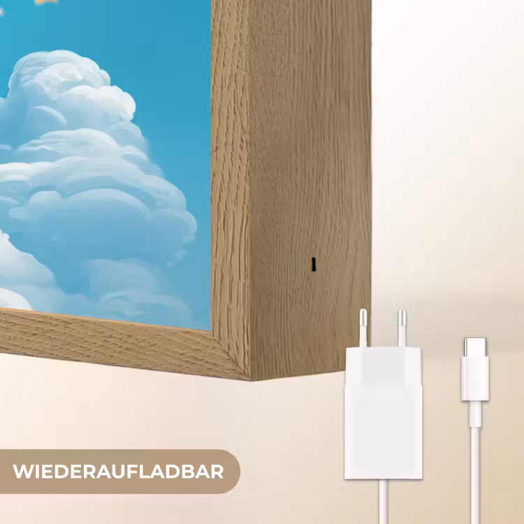 Eenhoorn - Fantasie - Kasteel Light Box met batterij (Wandlamp kind) middel -USP_websiteoplaadbaarDE