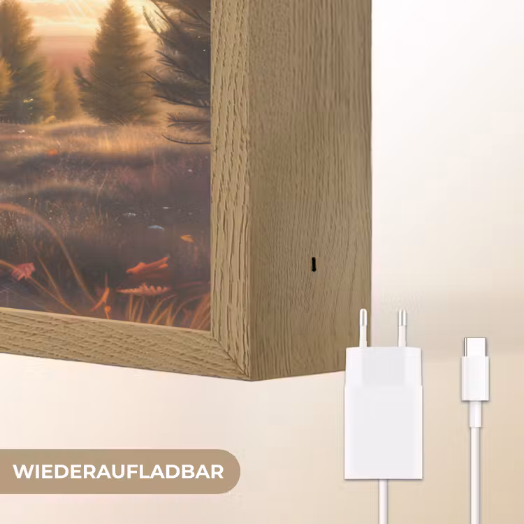 Eenhoorn - Sprookjes dier - Natuur - Meisjes Light Box met batterij (Wandlamp kind) middel -USP_websiteoplaadbaarDE
