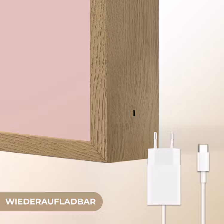 Eenhoorn - Roze - Bloemen Light Box met batterij (Wandlamp kind) middel -USP_websiteoplaadbaarDE