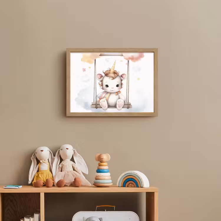 Eenhoorn - Dier - Kinderen - Unicorn Light Box met batterij (Wandlamp kind) middel -sfeer2_kind