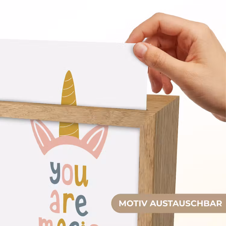 Eenhoorn - Quote - Roze - 'You are magic' Light Box met kabel (Wandlamp kind) klein -USP_websiteprintDE