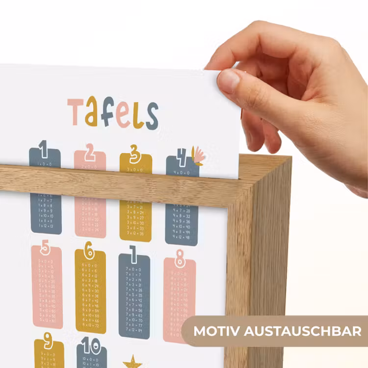 Tafels van vermenigvuldiging - Leren rekenen voor kinderen - Getallen oefenen - Cijfers - Eenhoorn Light Box met kabel (Wandlamp kind) klein -USP_websiteprintDE