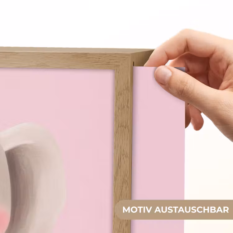 Olifant - Baby - Roze - Cartoon Light Box met batterij (Wandlamp kind) middel -USP_websiteprintDE