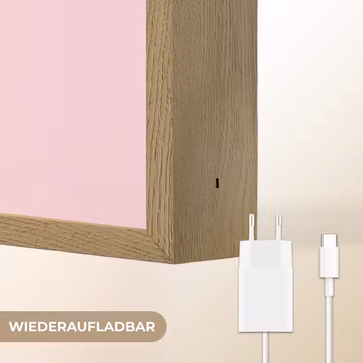 Olifant - Baby - Roze - Cartoon Light Box met batterij (Wandlamp kind) middel -USP_websiteoplaadbaarDE