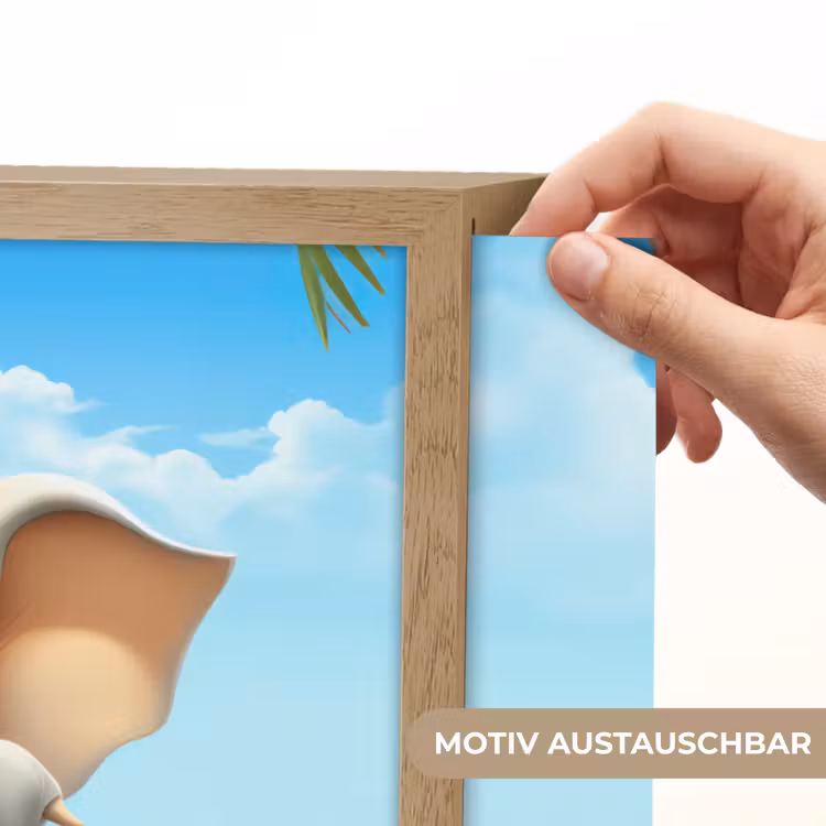 Olifant - Strand - Dieren - Meisjes - Kind Light Box met batterij (Wandlamp kind) middel -USP_websiteprintDE