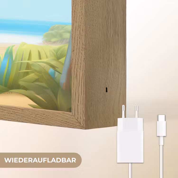 Olifant - Strand - Dieren - Meisjes - Kind Light Box met batterij (Wandlamp kind) middel -USP_websiteoplaadbaarDE