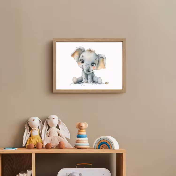 Olifant - Baby dier Light Box met batterij (Wandlamp kind) middel -sfeer2_kind