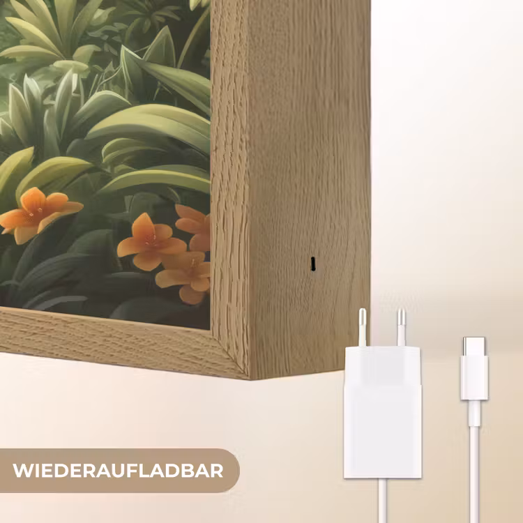 Olifant - Tijger - Bos - Jungle Light Box met batterij (Wandlamp kind) middel -USP_websiteoplaadbaarDE
