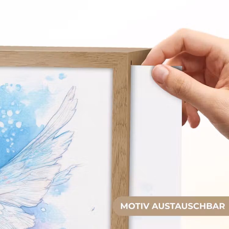 Elf - Blauw - Magie - Roze Light Box met batterij (Wandlamp kind) middel -USP_websiteprintDE