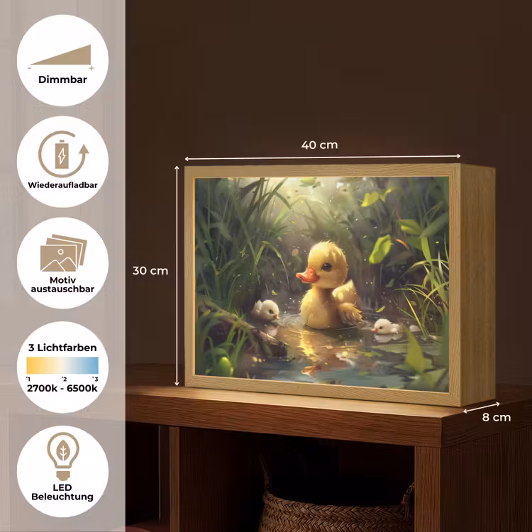 Eendjes - Dieren - Natuur Light Box met batterij (Wandlamp kind) middel -USP_websiteoverzichtDE