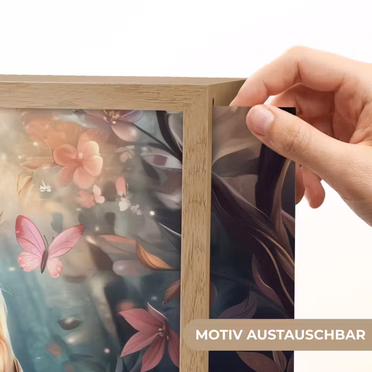 Uil - Bos - Bloemen - Vlinders Light Box met batterij (Wandlamp kind) middel -USP_websiteprintDE