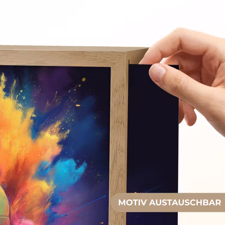 Explosie - Kleurrijk - Voetbal - Abstract Light Box met batterij (Wandlamp kind) middel -USP_websiteprintDE
