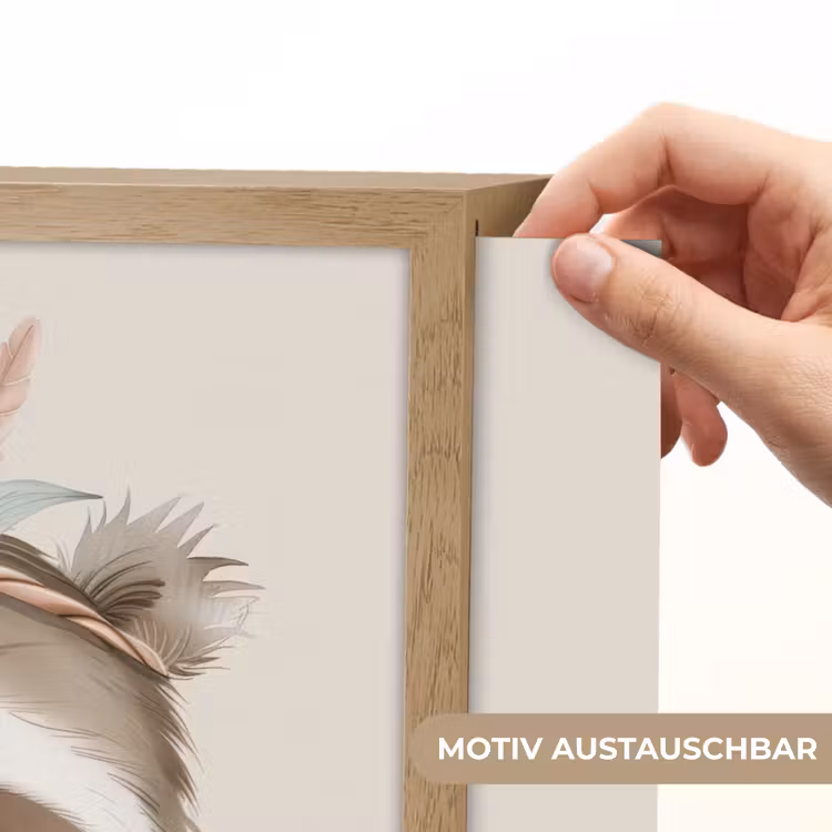 Luiaard - Dieren - Bohemian - Boho Light Box met batterij (Wandlamp kind) middel -USP_websiteprintDE