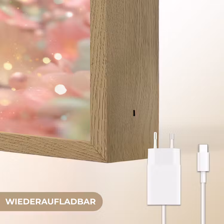 Fee - Bloemen - Roze Light Box met batterij (Wandlamp kind) middel -USP_websiteoplaadbaarDE