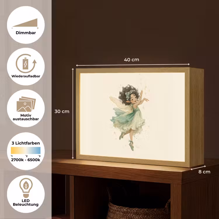 Fee - Groen - Magie Light Box met batterij (Wandlamp kind) middel -USP_websiteoverzichtDE