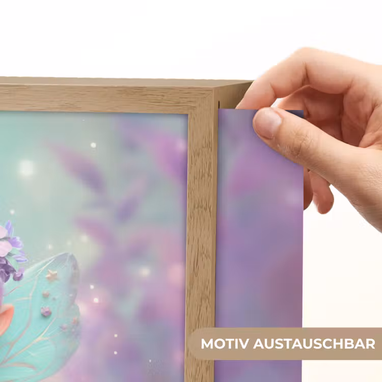 Fee - Paars - Sprookje Light Box met batterij (Wandlamp kind) middel -USP_websiteprintDE