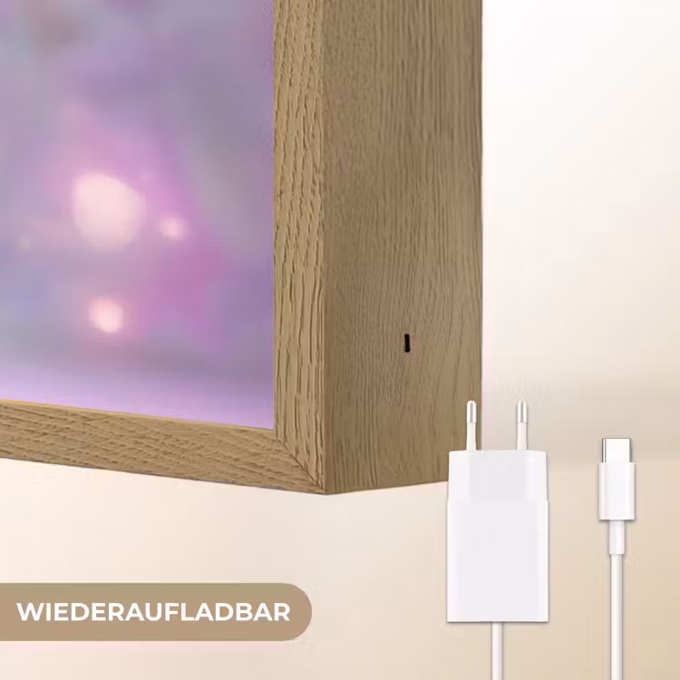 Fee - Paars - Sprookje Light Box met batterij (Wandlamp kind) middel -USP_websiteoplaadbaarDE