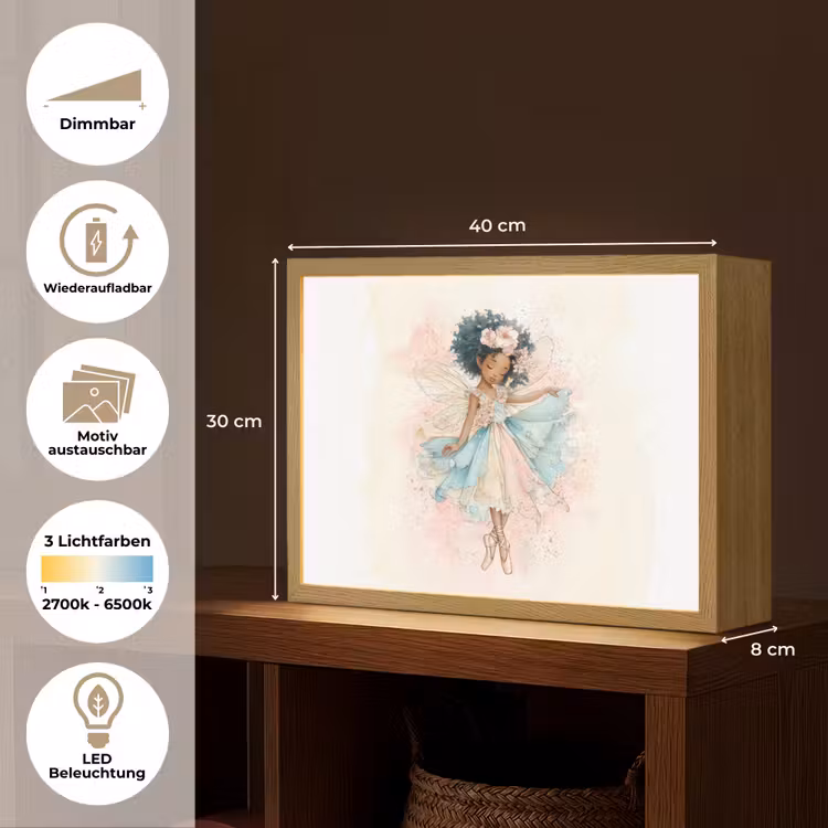 Fee - Pastel - Magie Light Box met batterij (Wandlamp kind) middel -USP_websiteoverzichtDE
