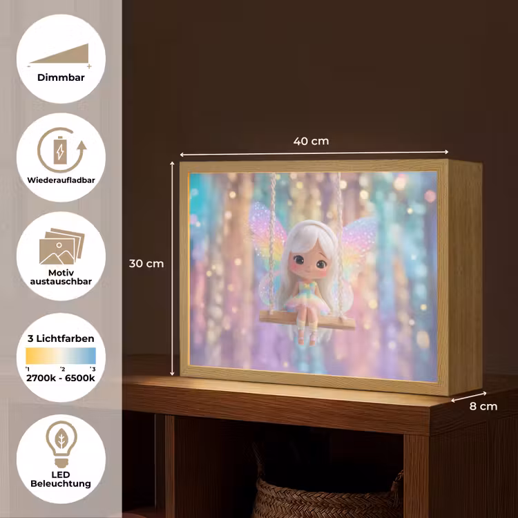 Fee - Schommel - Paars - Glinsters Light Box met batterij (Wandlamp kind) middel -USP_websiteoverzichtDE
