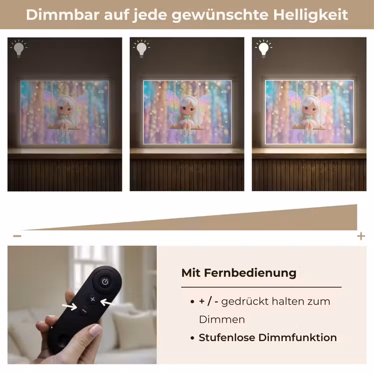 Fee - Schommel - Paars - Glinsters Light Box met batterij (Wandlamp kind) middel -USP_dimbaarDE