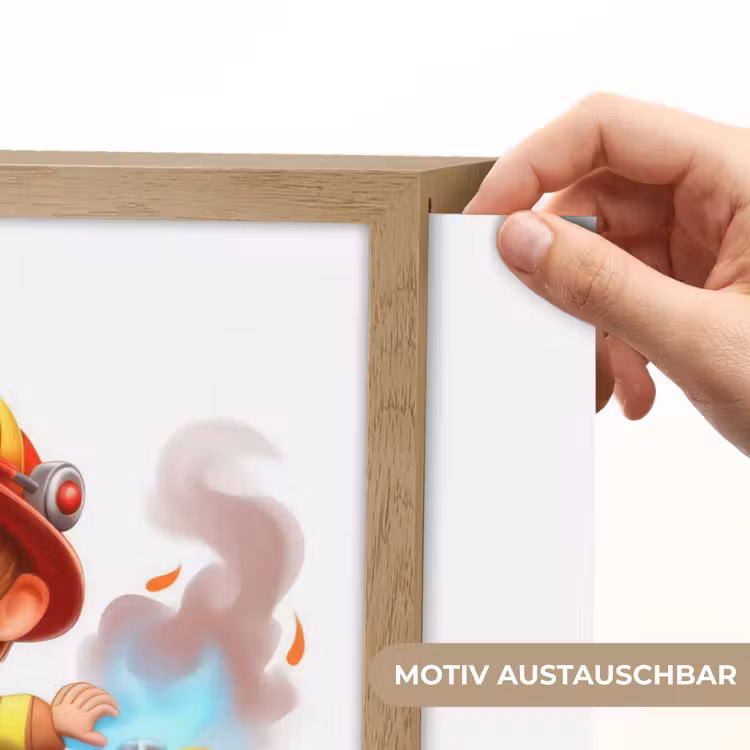Brandweerwagen - Jongens - Kind - Rood Light Box met batterij (Wandlamp kind) middel -USP_websiteprintDE