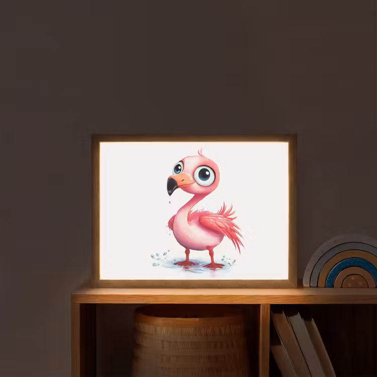 Flamingo - Roze - Water Light Box met batterij (Wandlamp kind) middel -sfeer1_kind