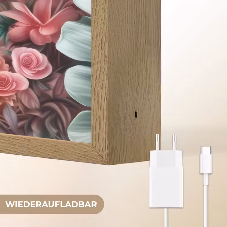 Flamingo - Schildpad - Roze Light Box met batterij (Wandlamp kind) middel -USP_websiteoplaadbaarDE
