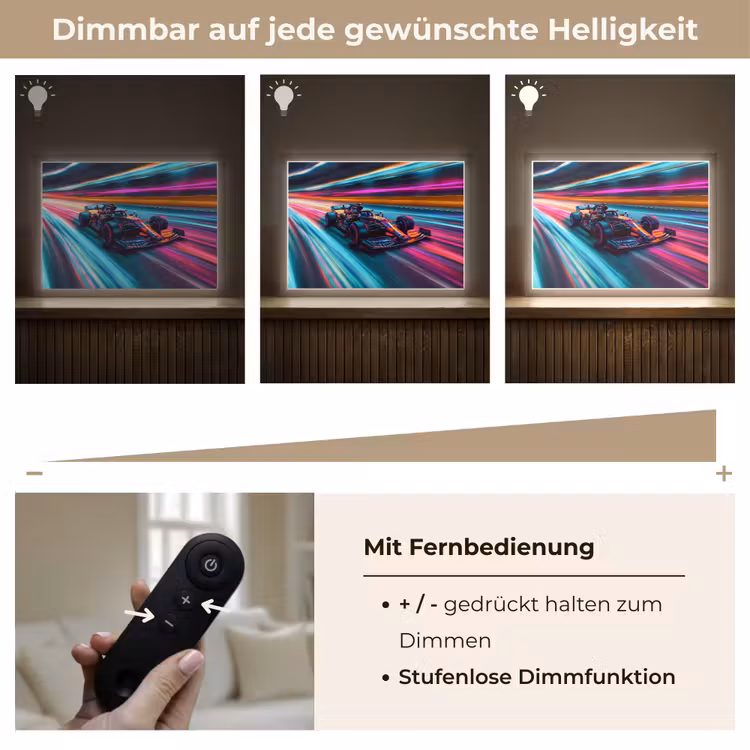 Formule 1 - Auto - Race - Jongens - Kleurrijk Light Box met batterij (Wandlamp kind) middel -USP_dimbaarDE