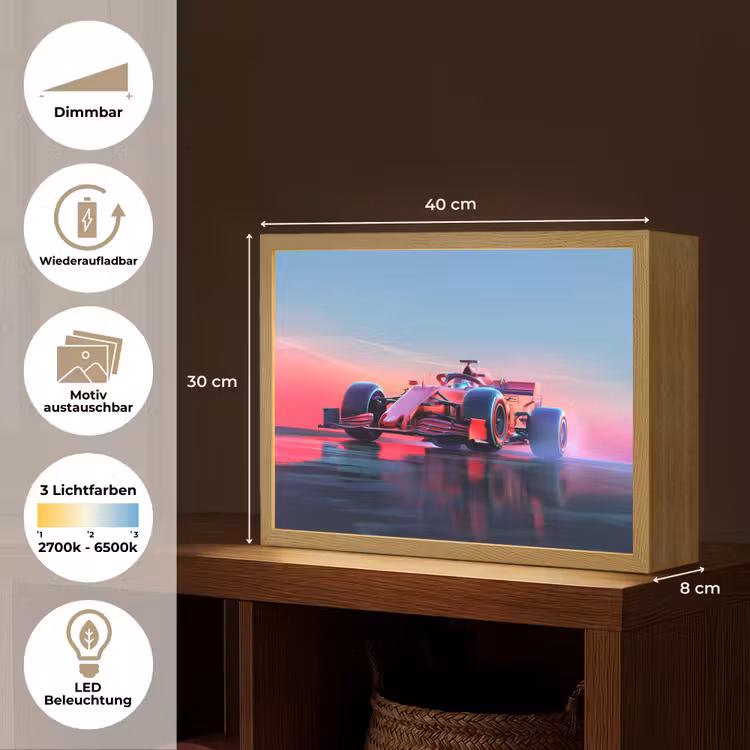 Formule 1 - Race - Auto - Jongens Light Box met batterij (Wandlamp kind) middel -USP_websiteoverzichtDE