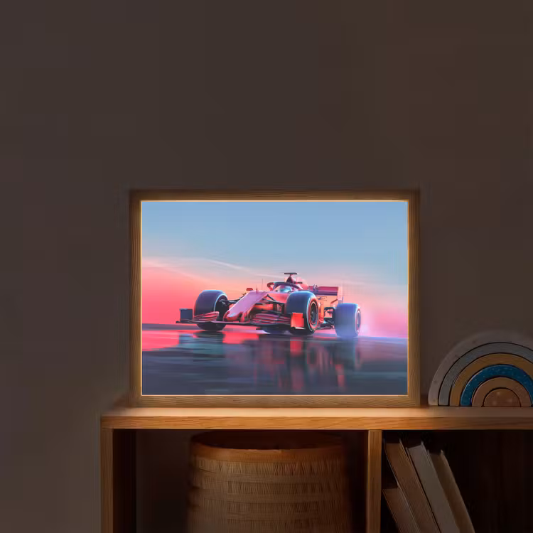 Formule 1 - Race - Auto - Jongens Light Box met batterij (Wandlamp kind) middel -sfeer1_kind