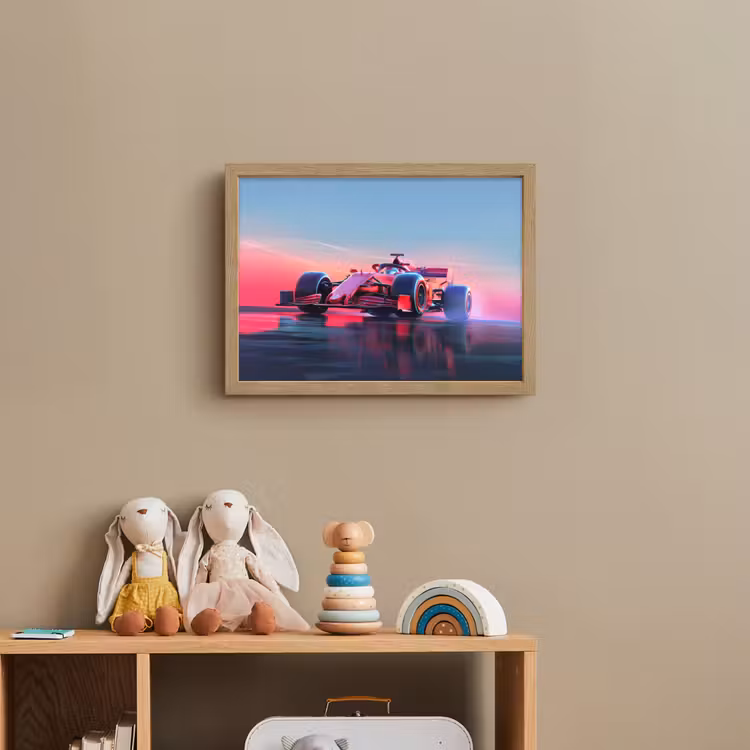 Formule 1 - Race - Auto - Jongens Light Box met batterij (Wandlamp kind) middel -sfeer2_kind