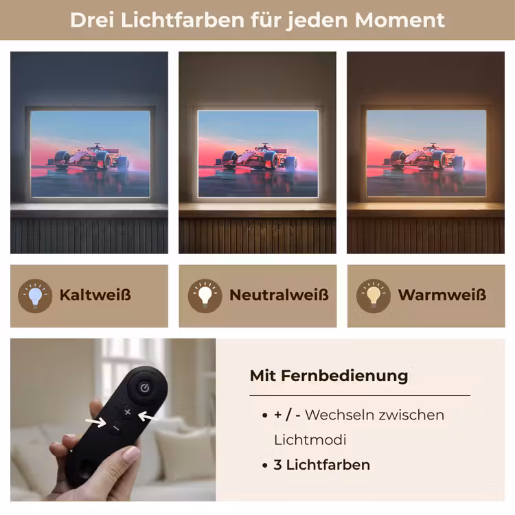 Formule 1 - Race - Auto - Jongens Light Box met batterij (Wandlamp kind) middel -USP_lichtkleurDE