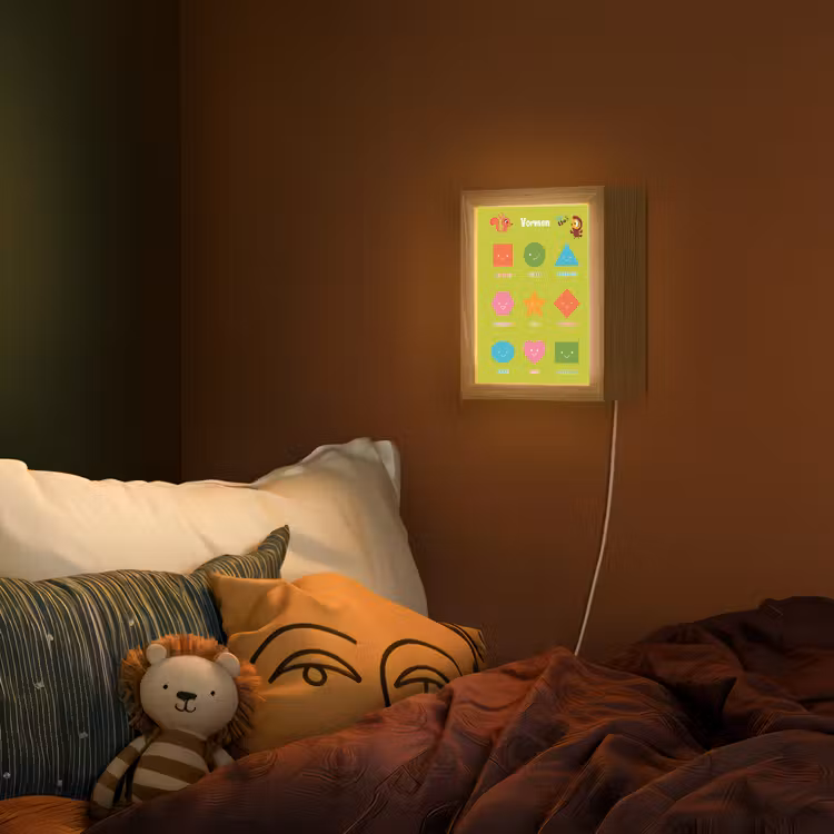 Vormen - Educatief - Leren voor kinderen - Groen Light Box met kabel (Wandlamp kind) klein -sfeer1_kind