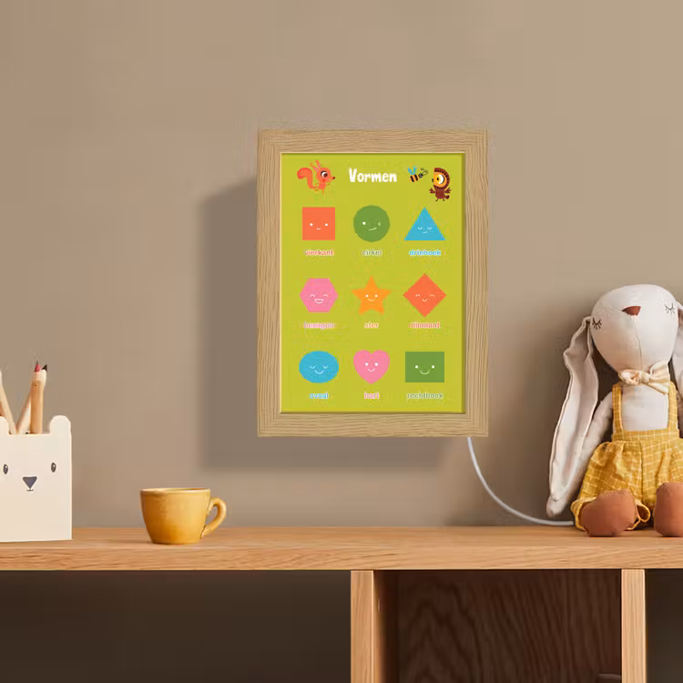 Vormen - Educatief - Leren voor kinderen - Groen Light Box met kabel (Wandlamp kind) klein -sfeer2_kind