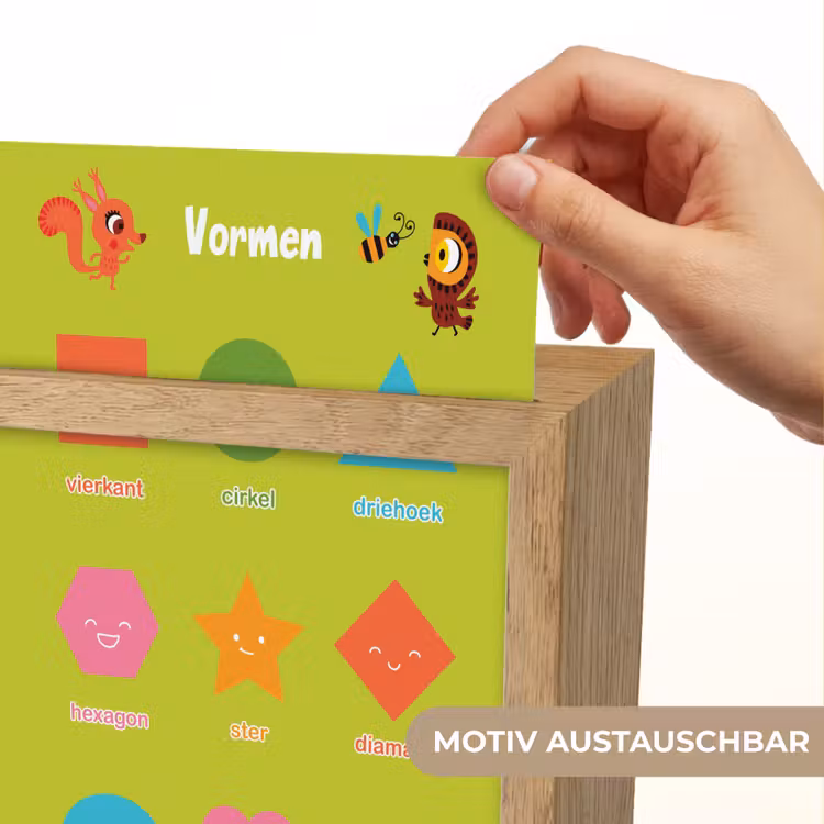 Vormen - Educatief - Leren voor kinderen - Groen Light Box met kabel (Wandlamp kind) klein -USP_websiteprintDE