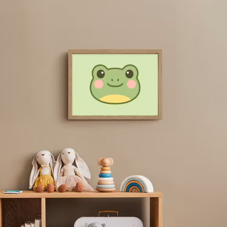 Kikker - Groen - Vriendelijkheid Light Box met batterij (Wandlamp kind) middel -sfeer2_kind