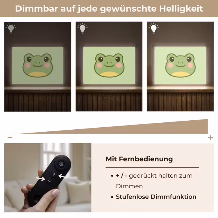 Kikker - Groen - Vriendelijkheid Light Box met batterij (Wandlamp kind) middel -USP_dimbaarDE