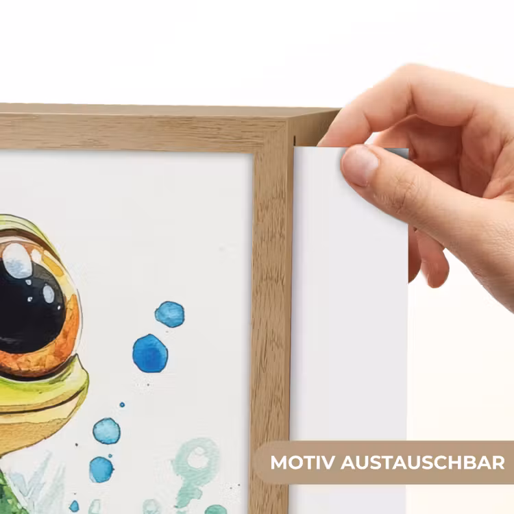 Kikker - Groen - Water - Dieren Light Box met batterij (Wandlamp kind) middel -USP_websiteprintDE