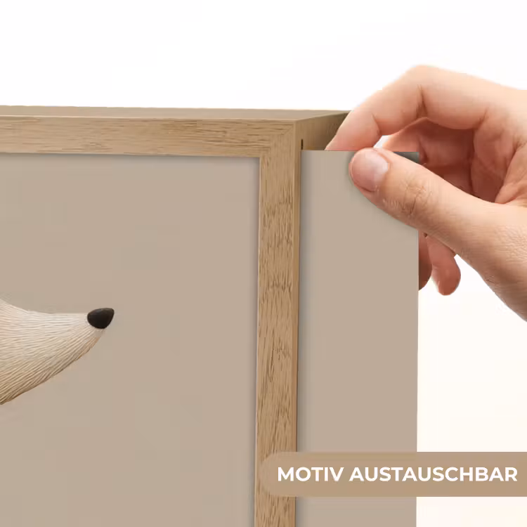 Vos - Gele bloemen - Minimalistisch Light Box met batterij (Wandlamp kind) middel -USP_websiteprintDE